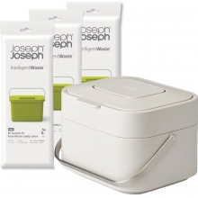 Комплект контейнер + пакеты Joseph Joseph Stack Food Waste Caddy & Liners 4 Litre