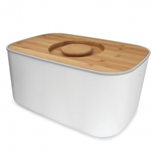 Стальная хлебница с бамбуковой разделочной доской-крышкой Joseph Joseph Steel Bread Bin