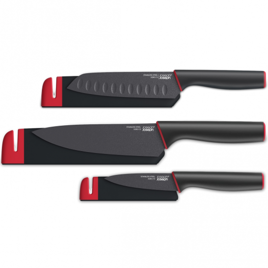 Комплект ножей в чехле со встроенной ножеточкой Joseph Joseph Slice&Sharpen™ Knives 3pc 1