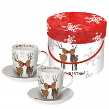 Набор чашек для эспрессо в подарочной упаковке We love Christmas