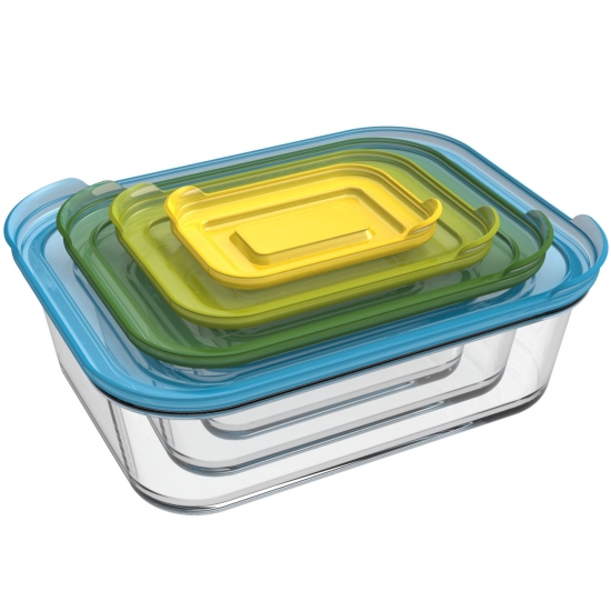 Стеклянные контейнеры для хранения продуктов Joseph Joseph Nest™ Glass Storage Set of 4 1